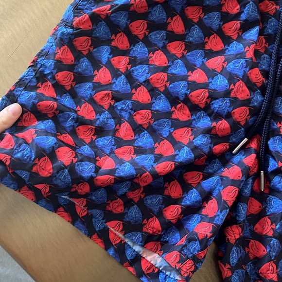 Jared Lang Red and Blue Swim Trunks - Picture 4 of 4